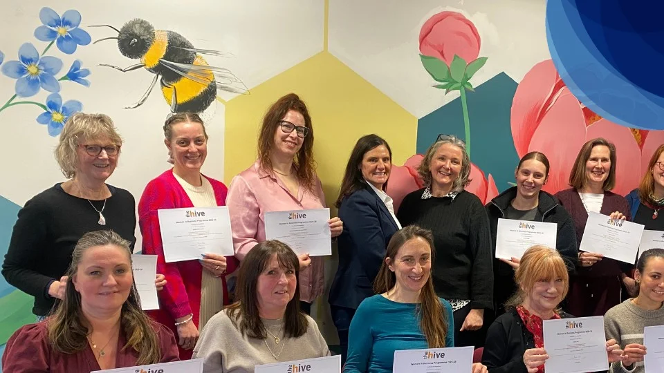 Women from the hive's Women in Business Programme on their last day, one of the strands of Business Support Unlocked